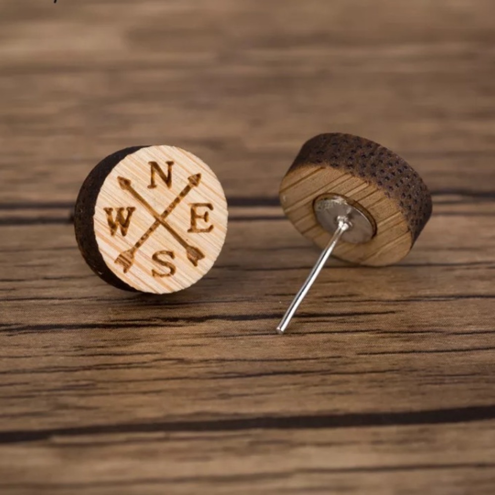 Handmade “Adventure Time” Boho Wood Cute Earrings